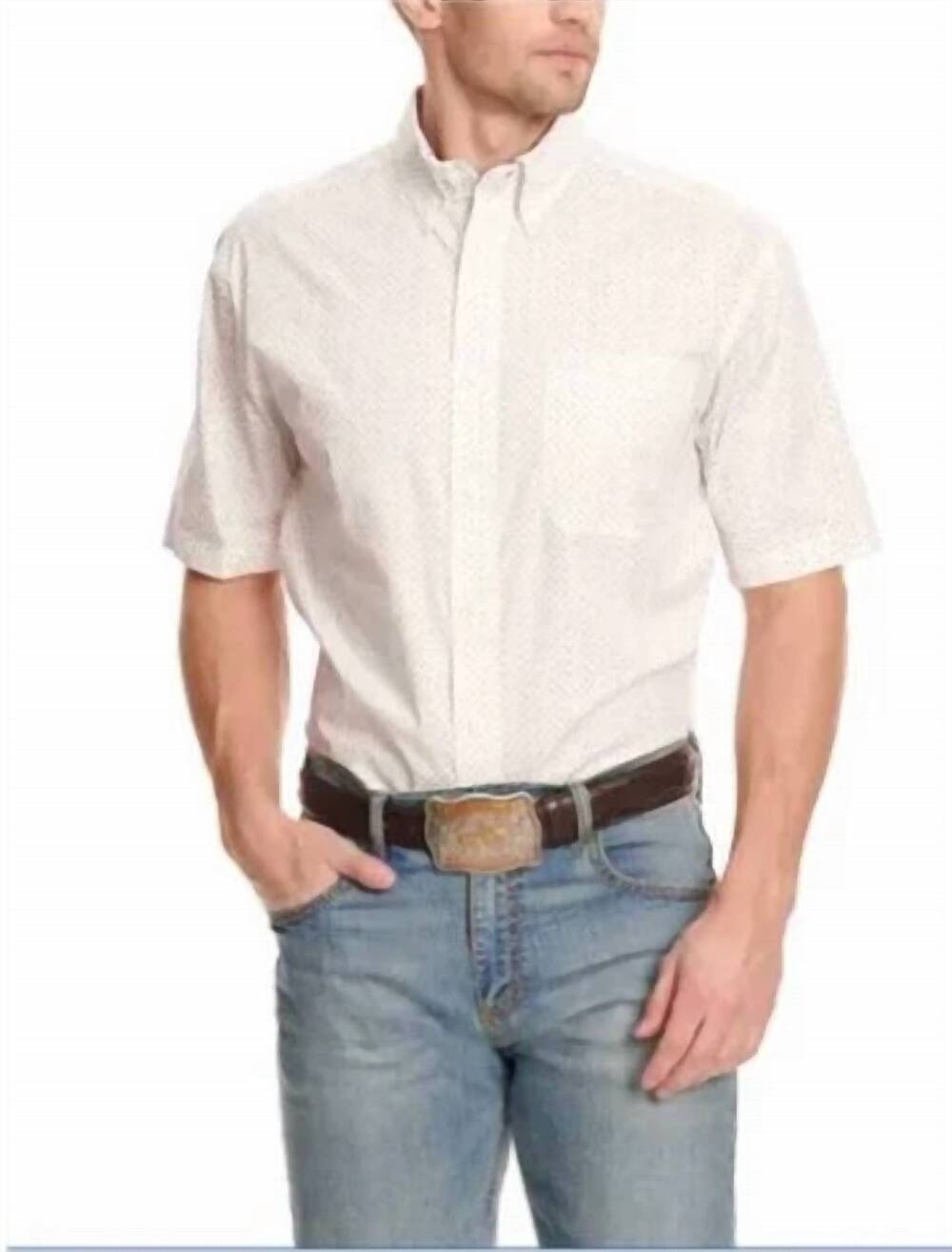 NEW WRANGLER george strait relaxed fit shirt in white